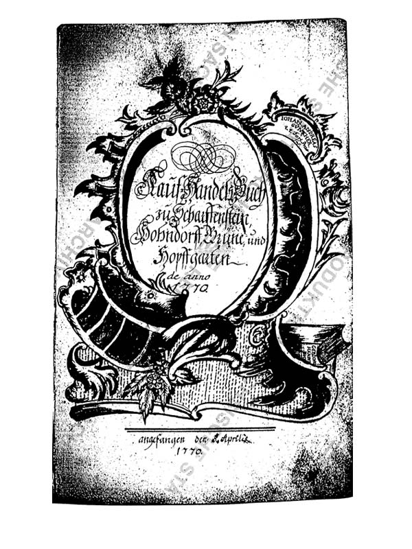 Titelblatt des Kaufbuches von Scharfenstein - 1770