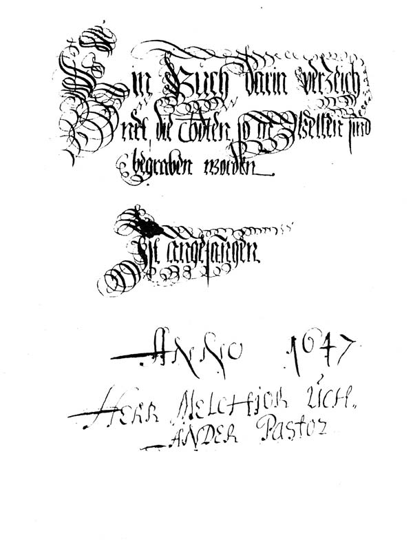 Totenbuch von Wellen (Börde). 1647.