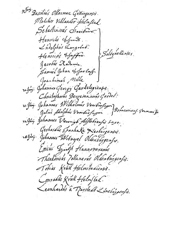 Matrikel der Academia Julia Helmstett. (Universität Helmstedt) 1633