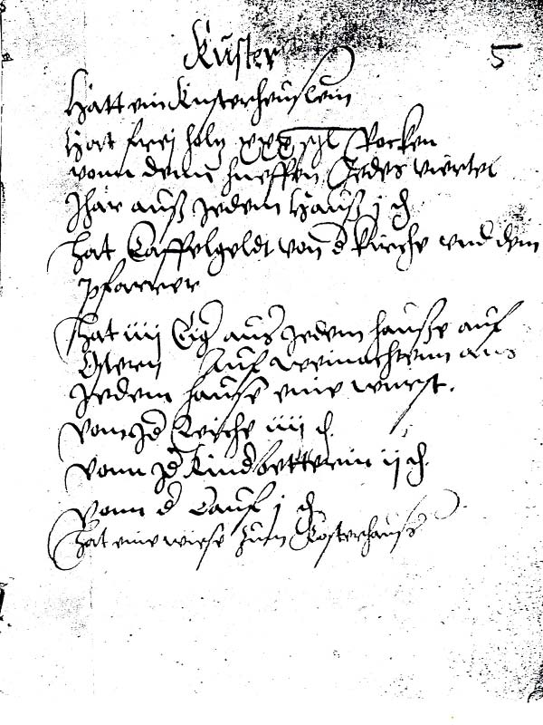 Informationen zum Küster von Falkenthal (Oberhavel). 1541