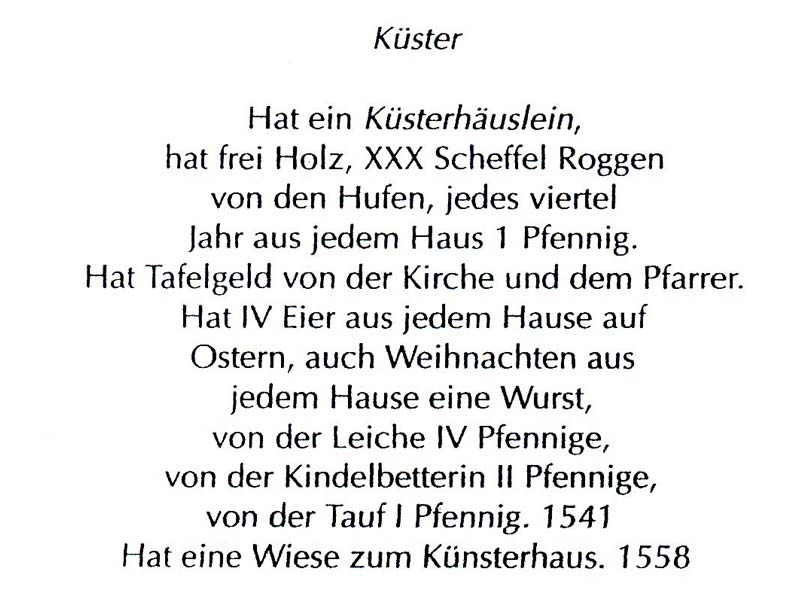 Transkription: Informationen zum Küster von Falkenthal (Oberhavel). 1541